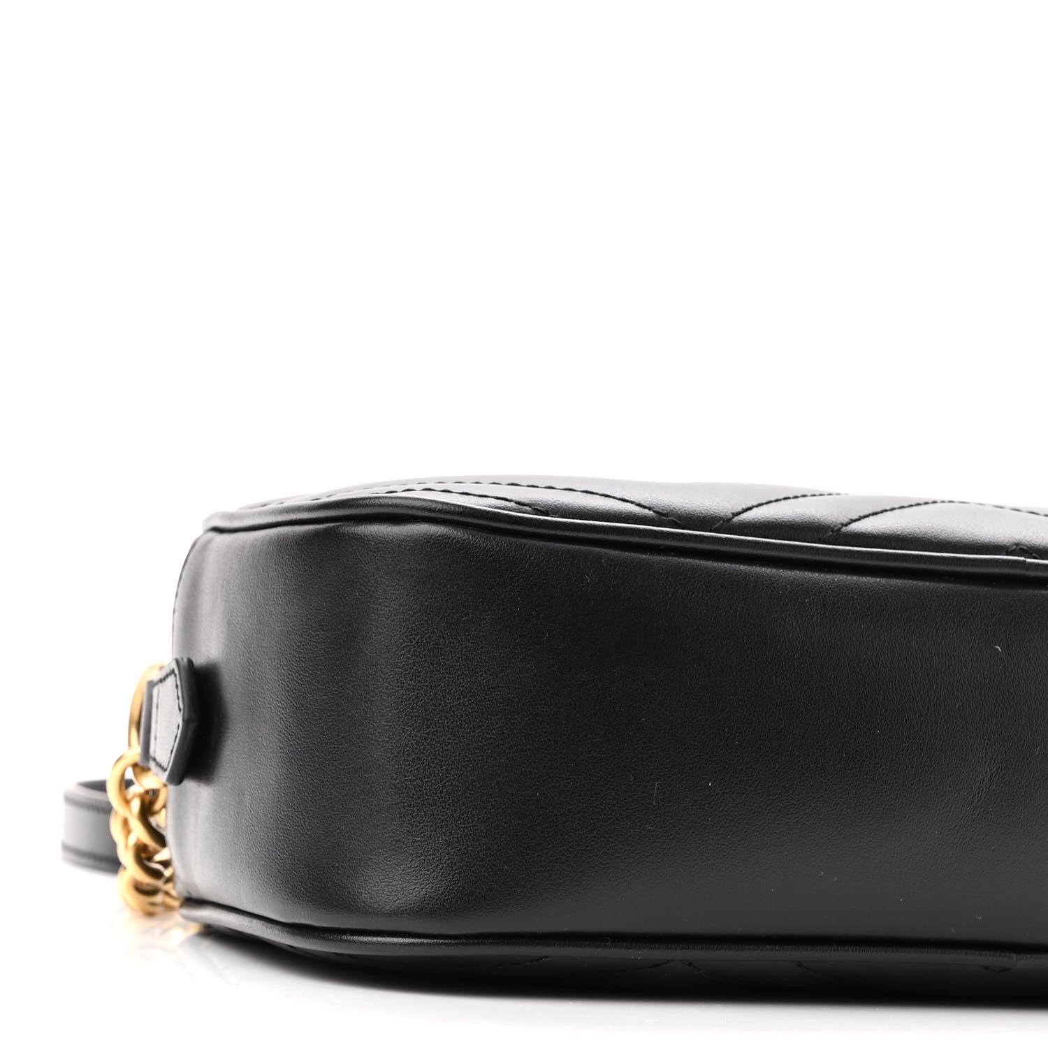 Gucci Calfskin Matelasse Small GG Marmont Chain Shoulder Bag Black 8 of 10