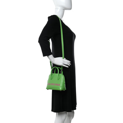 Balenciaga Grained Calfskin XXS Ville Top Handle Bag Light Green Fuchsia 4 of 20