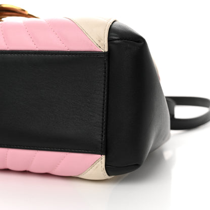 Gucci Calfskin Bamboo Trapuntata Queen Margaret Top Handle Bag Blue Agata Hibiscus Red Mystic White Sugar Pink 10 of 16