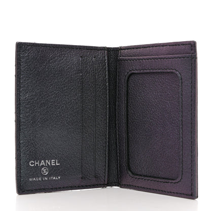 Chanel Iridescent Goatskin Quilted Card Holder Purple 6 of 8