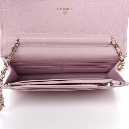 Chanel Caviar Quilted Wallet On Chain WOC Light Pink 5 of 12