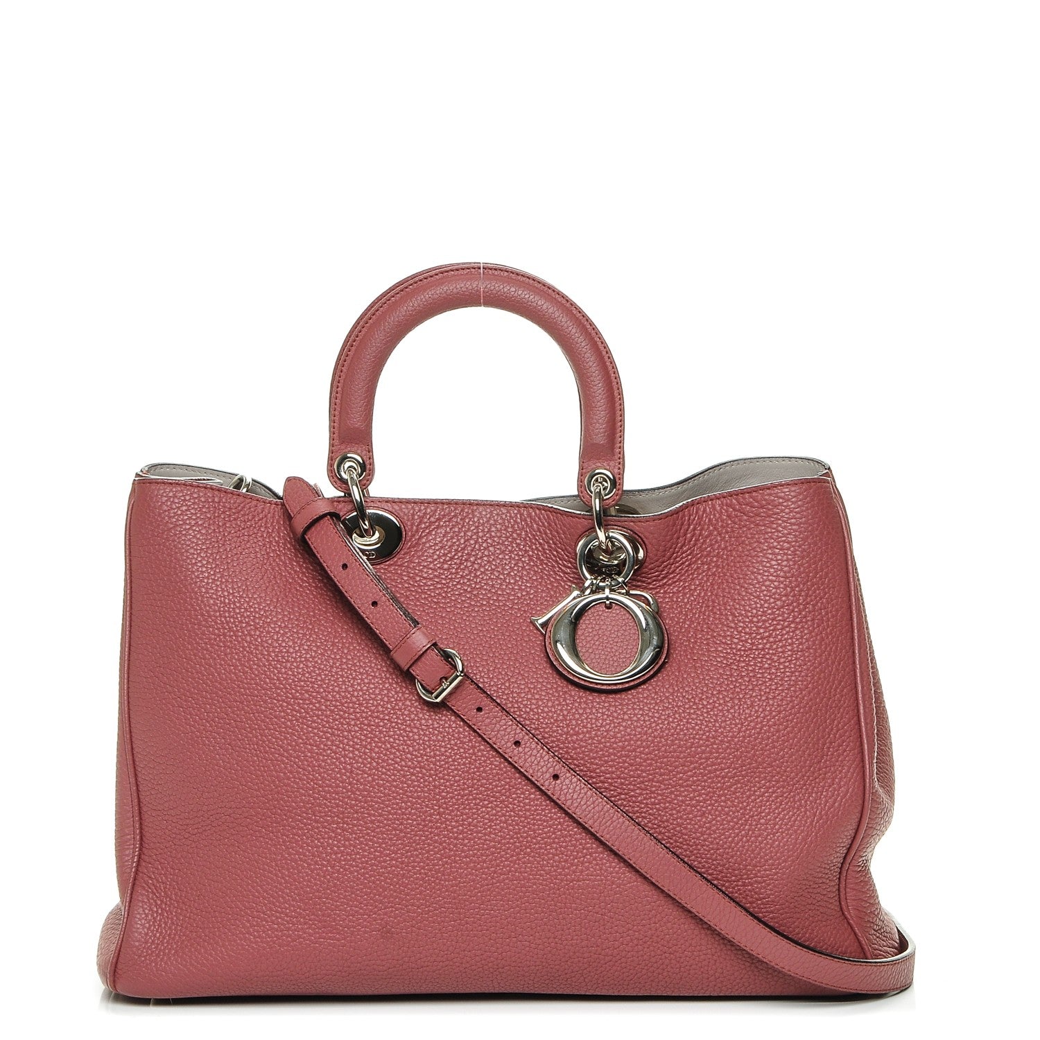Christian Dior Bullcalf Large Diorissimo Tote Dark Pink 3 of 7