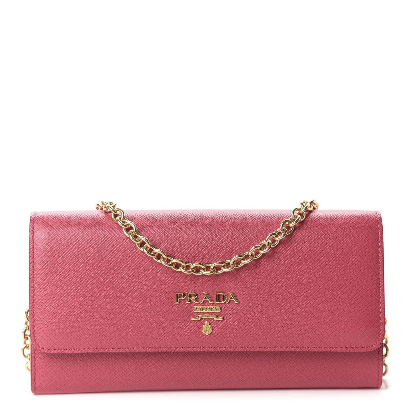 Saffiano Metal Oro Chain Wallet Peonia