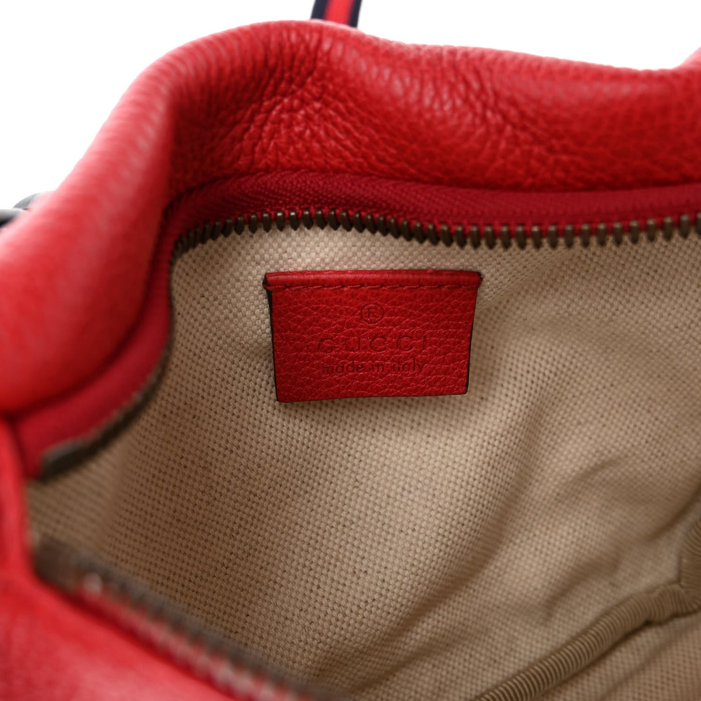 Grained Calfskin Small Logo Belt Bag Hibiscus Red