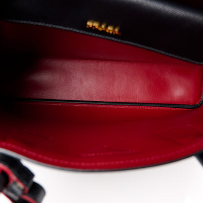 Prada Saffiano Cuir Medium Double Bag Black Fuoco 6 of 11