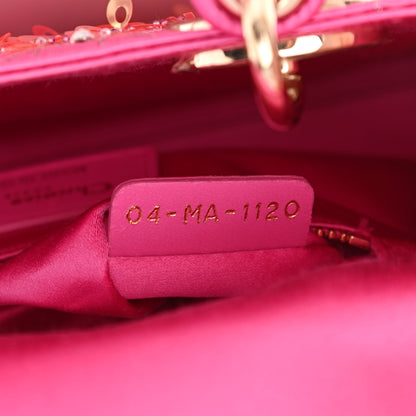 Christian Dior Satin Sequin Mini Lady Dior Pink 7 of 10