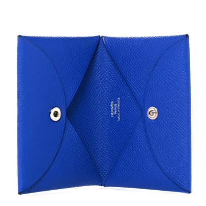 Hermes Epsom Calvi Card Case Bleu Electrique 5 of 8