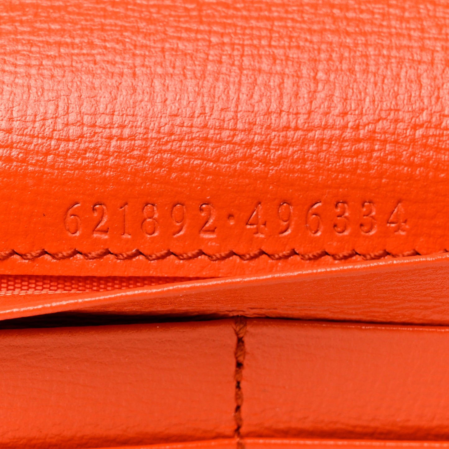 Azalea Calfskin Enamel Horsebit 1955 Wallet On Chain Deep Orange