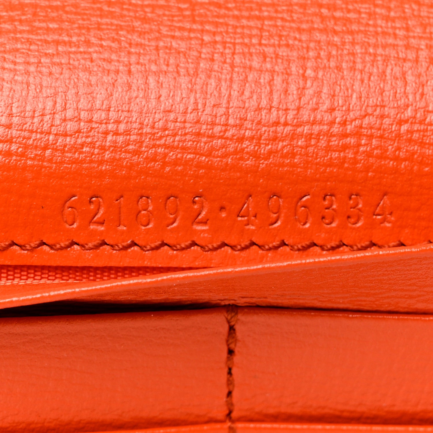 Gucci Azalea Calfskin Enamel Horsebit 1955 Wallet On Chain Deep Orange 7 of 14
