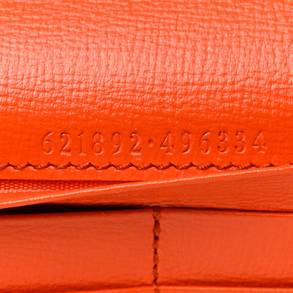 Gucci Azalea Calfskin Enamel Horsebit 1955 Wallet On Chain Deep Orange 7 of 14