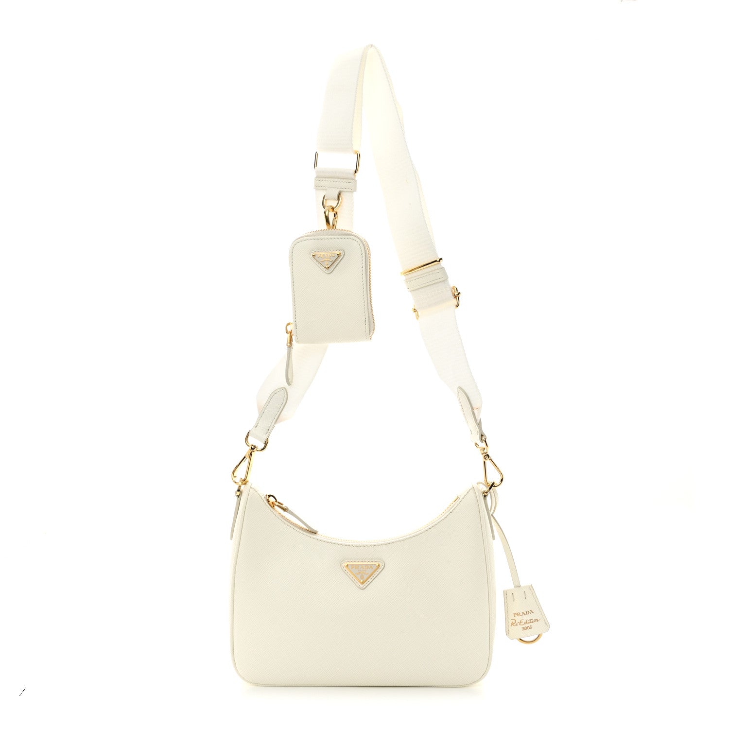 Prada Saffiano Re-Edition 2005 Shoulder Bag White 1 of 9