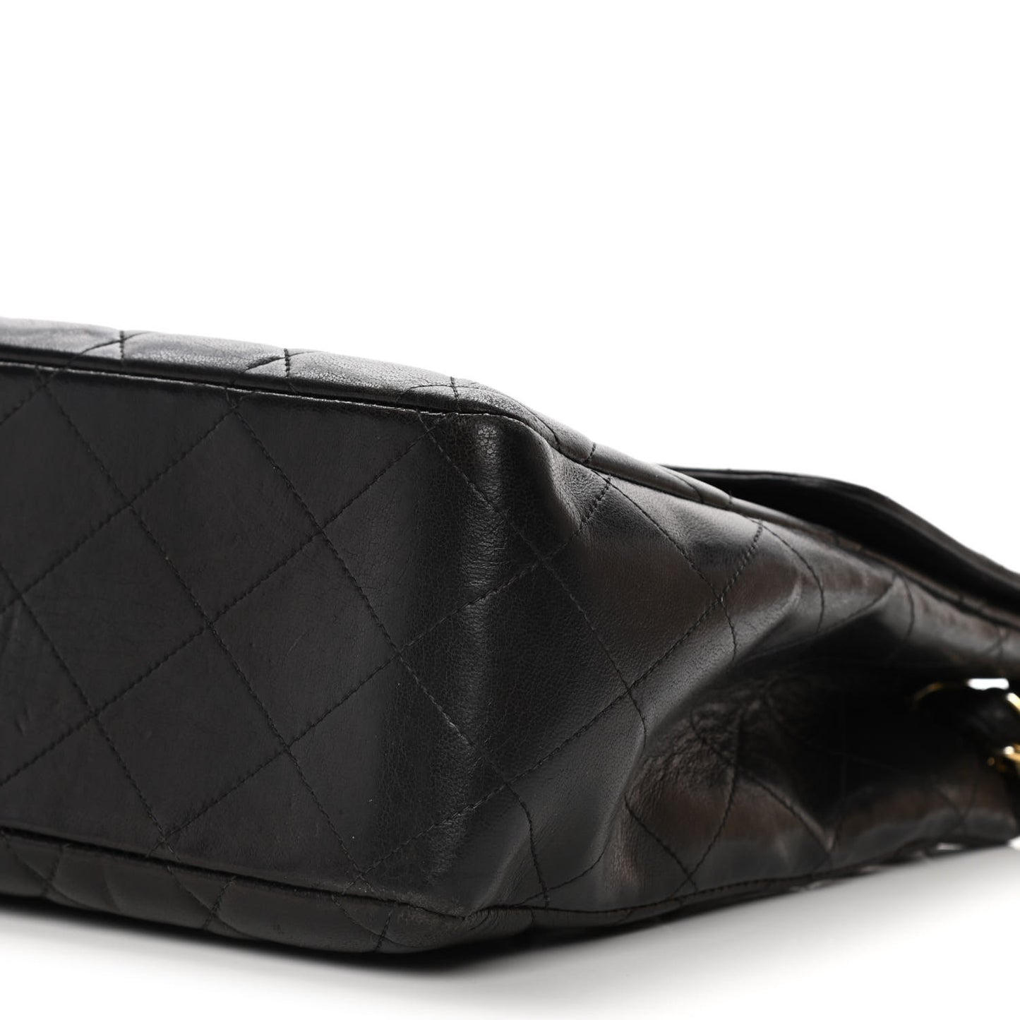 Lambskin Quilted XL Jumbo Single Flap Black