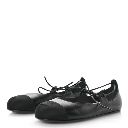 Chanel Lambskin Grosgrain Mary Jane Flats 38.5 Black 4 of 9