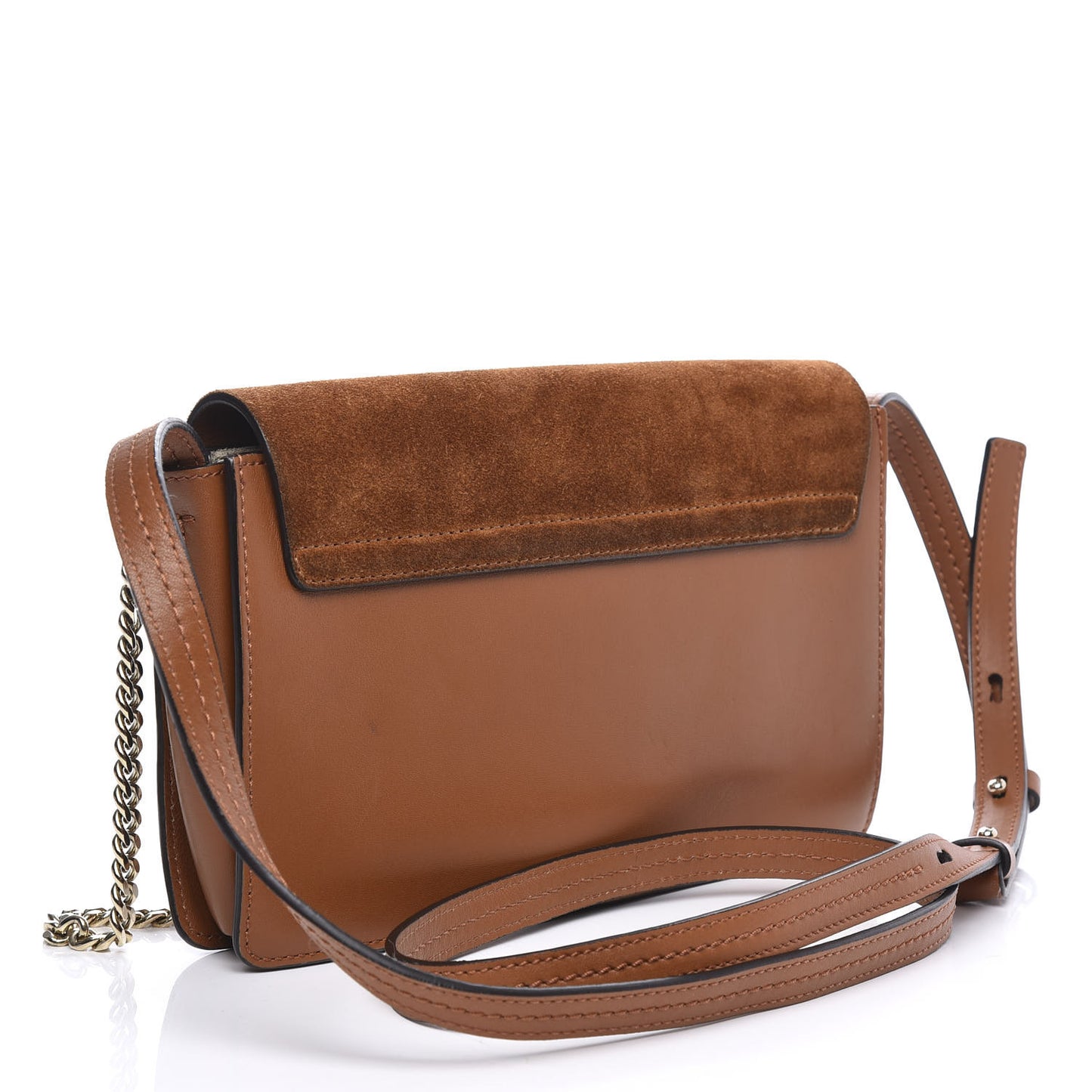 Suede Calfskin Small Faye Shoulder Bag Woody