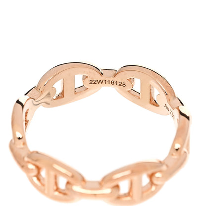 Hermes 18K Rose Gold PM Chaine d'Ancre Enchainee Ring 53 6.5 7 of 9
