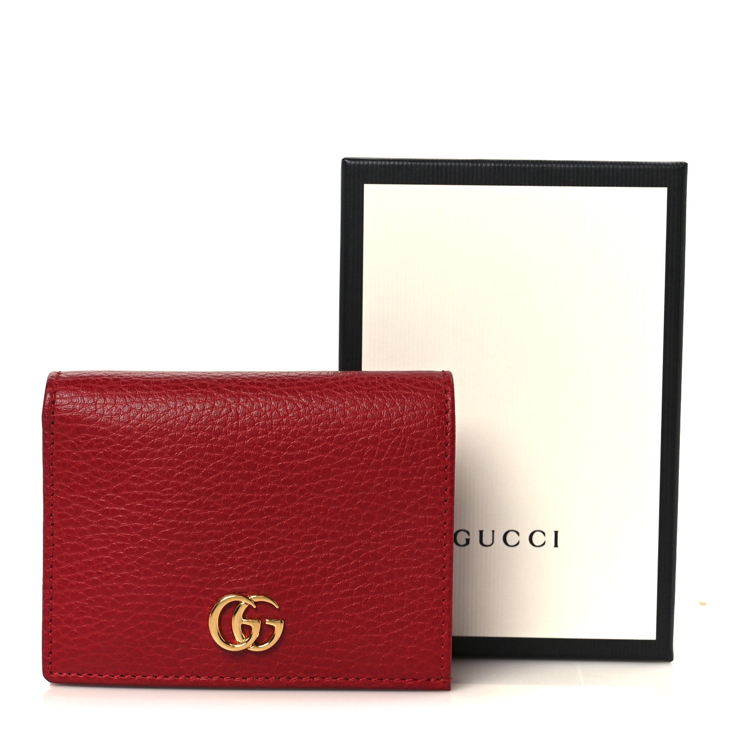 Gucci Dollar Calfskin GG Marmont Card Case Hibiscus Red 11 of 11