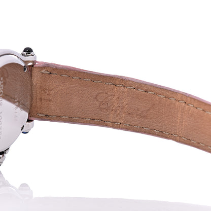 Chopard Stainless Steel Alligator Diamond Pink Sapphire Mother of Pearl 26mm Happy Sport Moon Star Quartz Watch 6 of 9