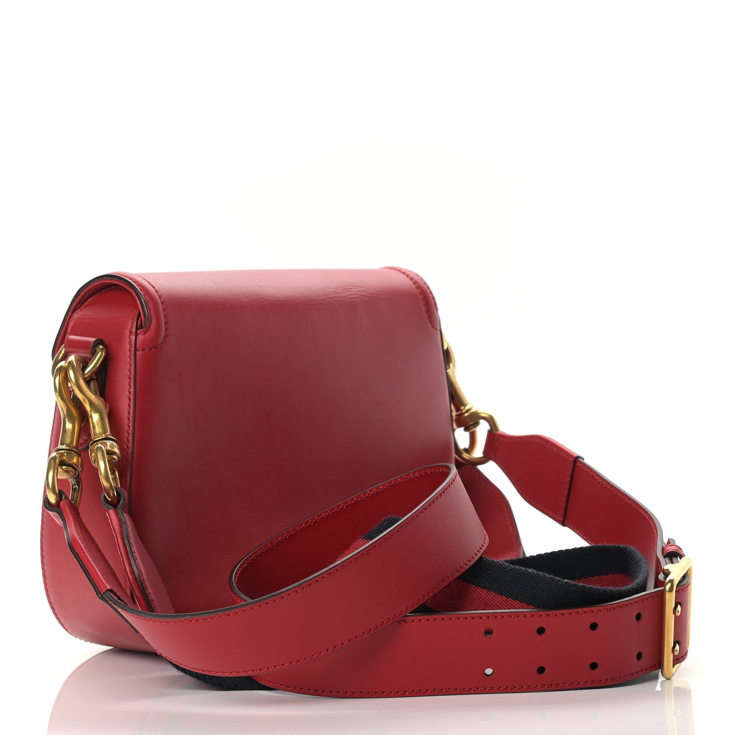 Ruinart Calfskin Medium Lady Web Shoulder Bag Hibiscus Red