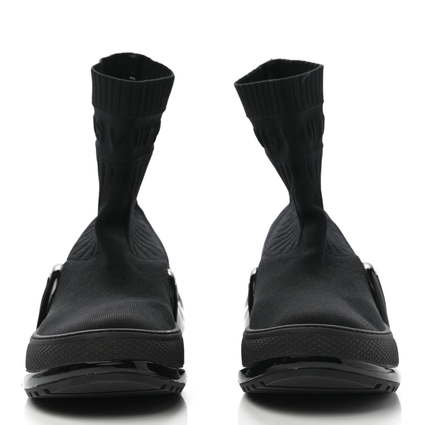 Stretch Textile Patent LV Archlight Sneaker Boots 41 Black