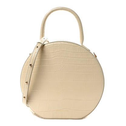 Mansur Gavriel MANSUR GAVRIEL Calfskin Crocodile Embossed Circle Crossbody Bag Dune 1 of 10
