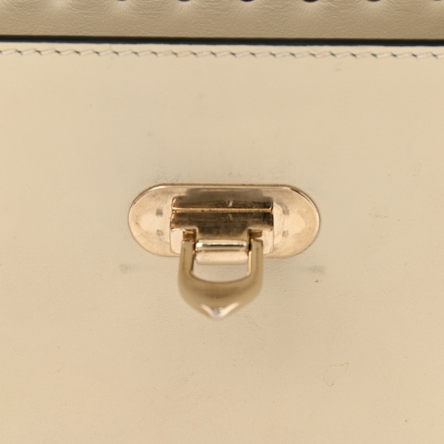 Vitello Small Rockstud Single Handle Flap Bag Light Ivory