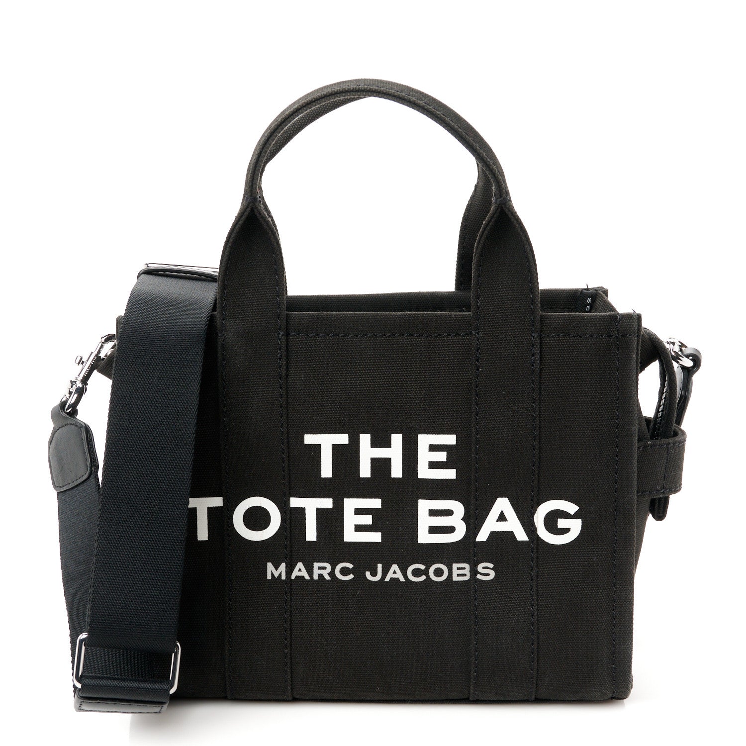 Marc Jacobs Cotton Canvas Small The Traveler Tote Bag Black 1 of 10