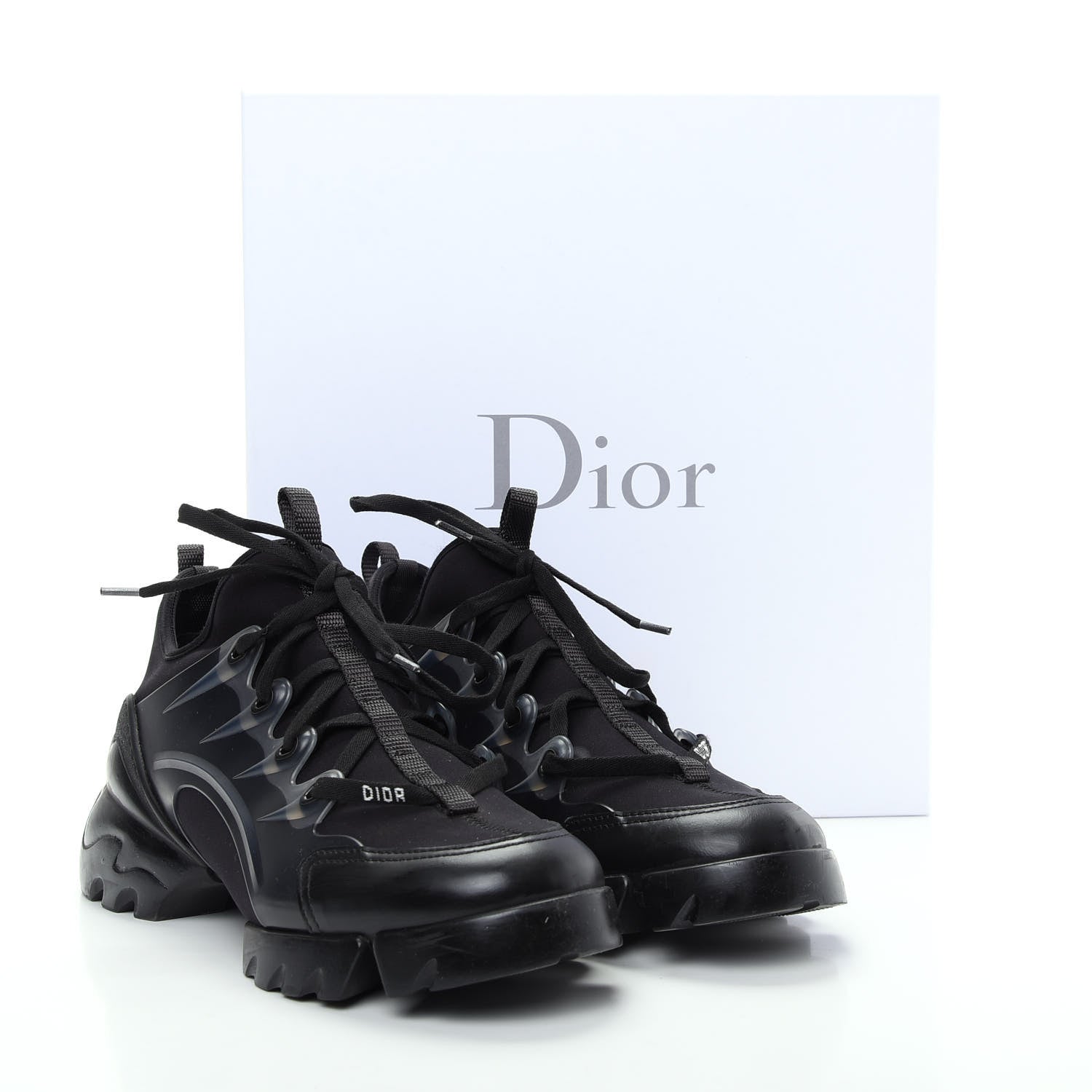 Christian Dior Neoprene Rubber Womens D-Connect Sneakers 39.5 Black 11 of 11
