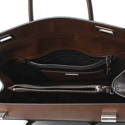 Prada Saffiano Cuir Twin Tote Cacao 4 of 4