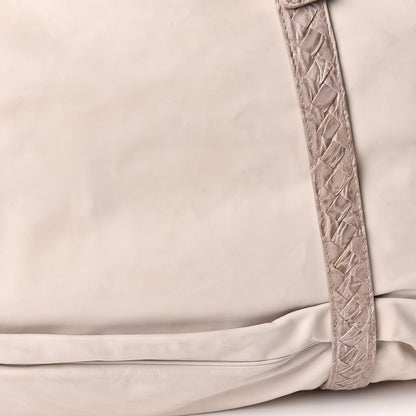 Bottega Veneta Nappa Crocodile Spinnaker Duffle Cream 14 of 15