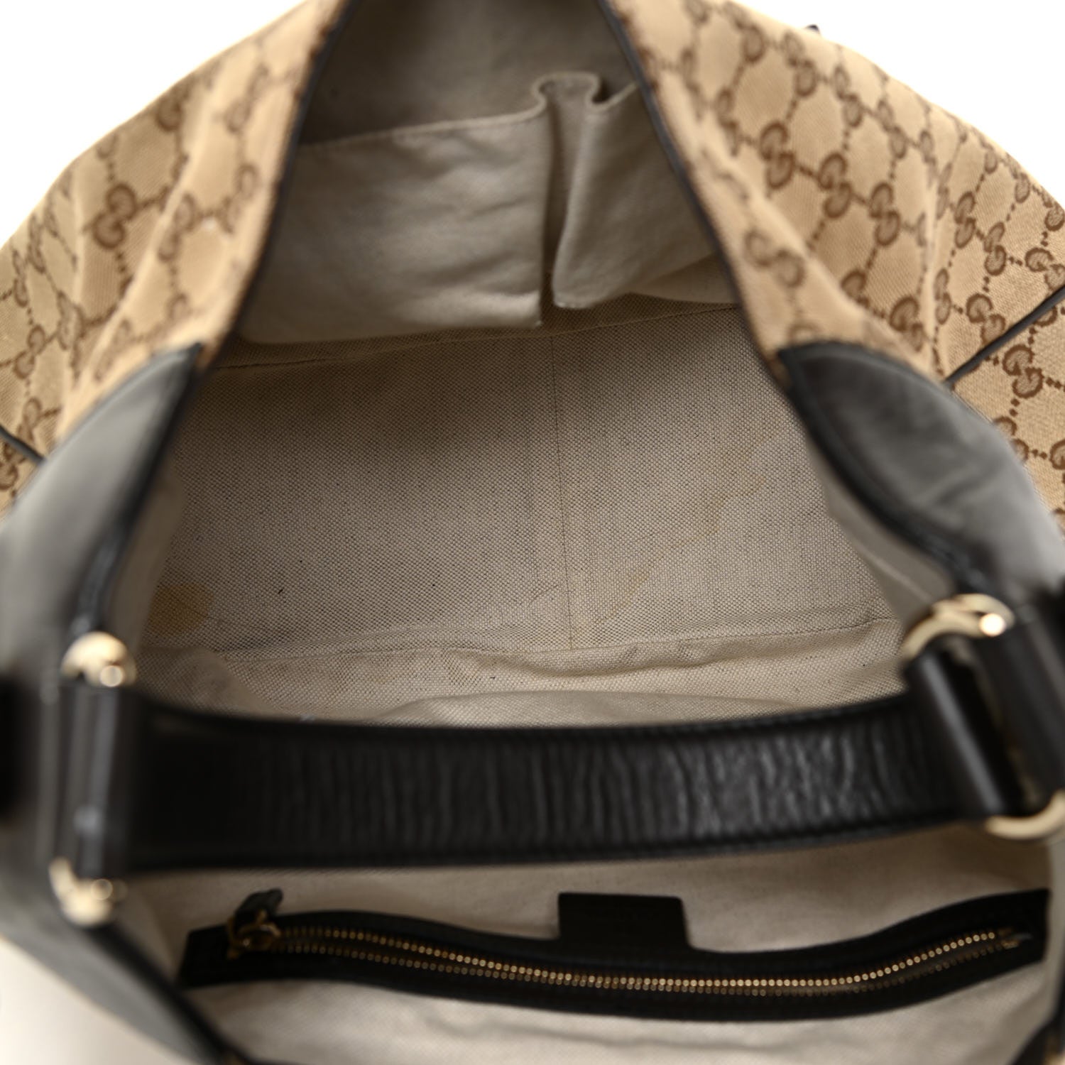 Gucci Monogram Margaux Calfskin Medium Emily Hobo Beige Ebony Cocoa 5 of 19