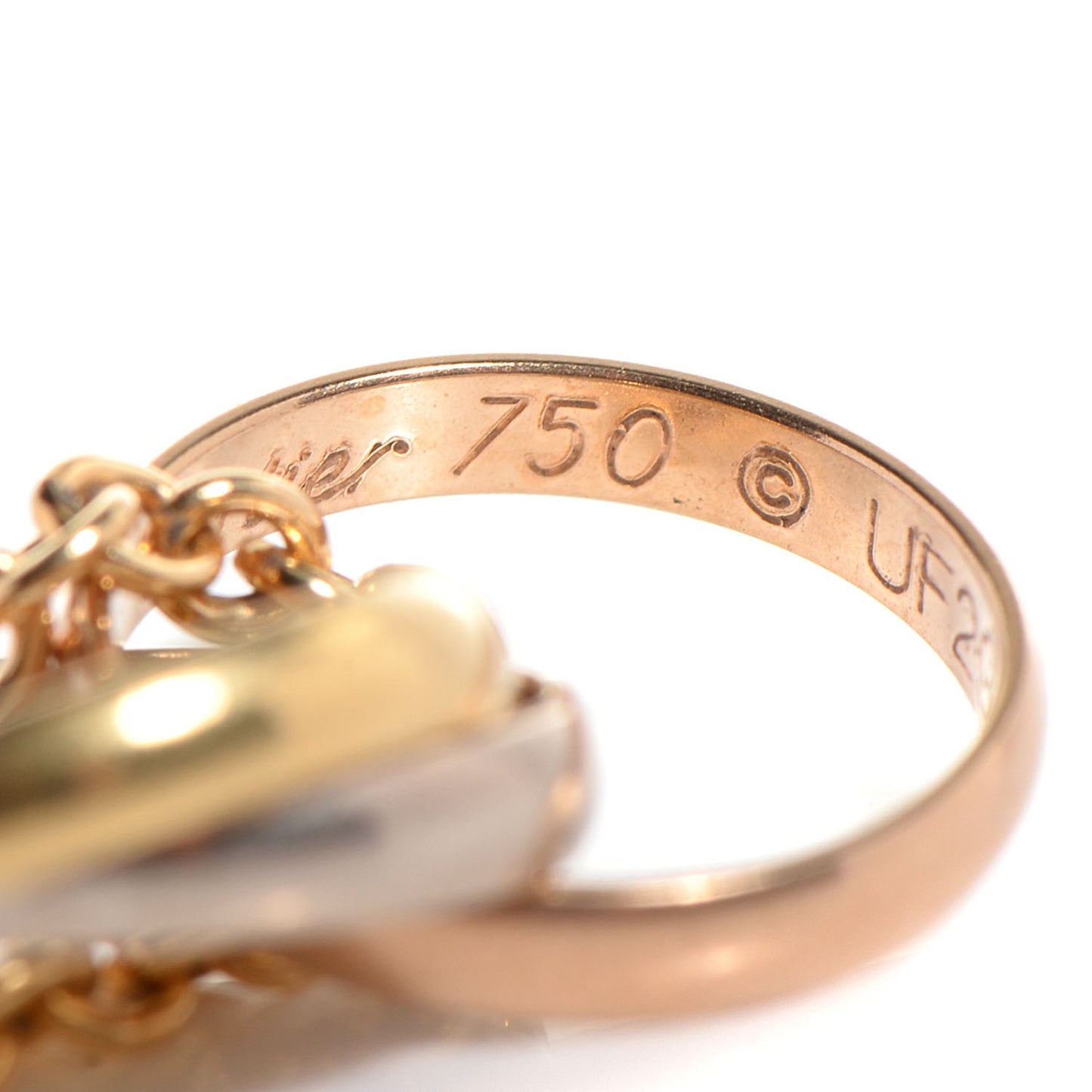 18K Pink Yellow White Gold Trinity Pendant Necklace