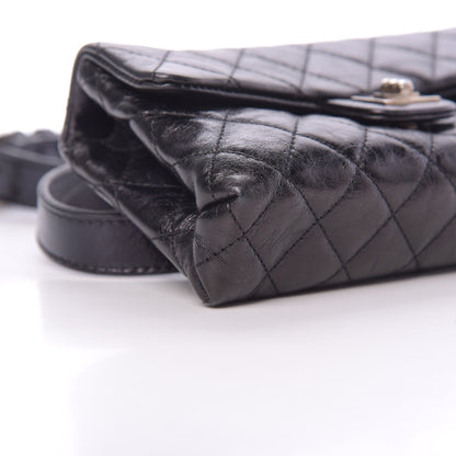 Chanel Aged Calfskin Quilted 2.55 Reissue Flap Belt Bag Clutch Black 8 of 10
