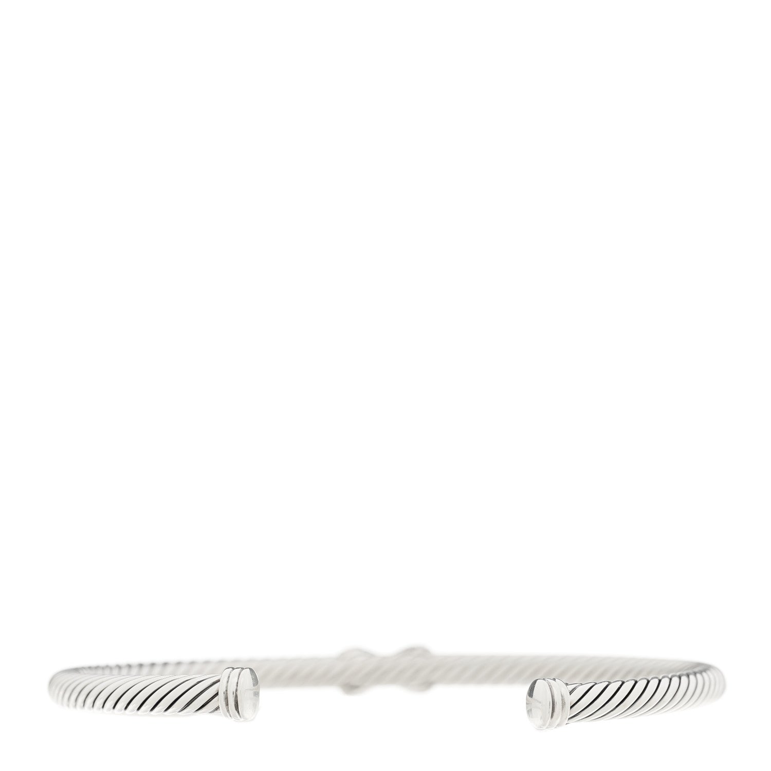David Yurman Sterling Silver Diamond 4mm X Cable Bracelet 2 of 4