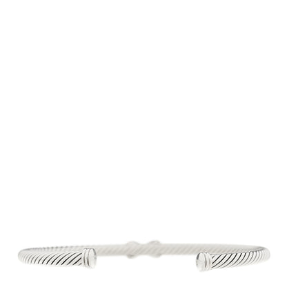 David Yurman Sterling Silver Diamond 4mm X Cable Bracelet 2 of 4