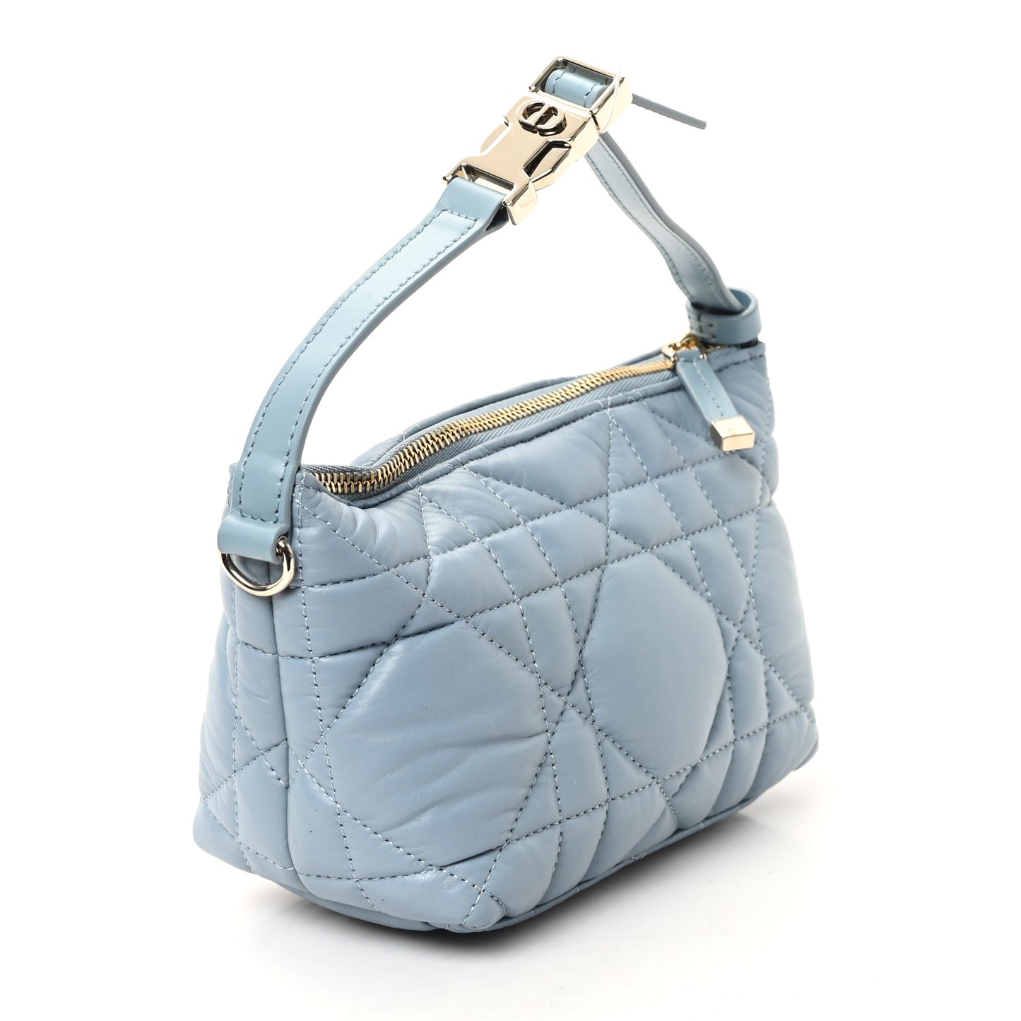 Calfskin Macrocannage Small Diortravel Nomad Pouch Bracing Blue