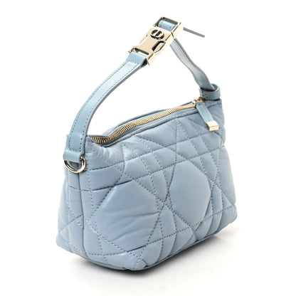 Christian Dior Calfskin Macrocannage Small Diortravel Nomad Pouch Bracing Blue 3 of 11