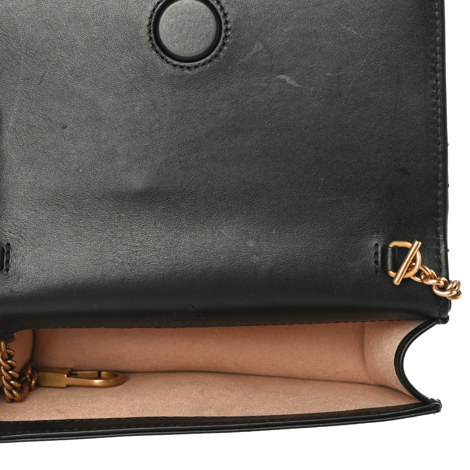 Gucci Calfskin Matelasse Mini Animal Studs GG Marmont Bag Black 5 of 12
