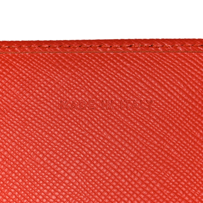 Prada Saffiano Triangle Continental Flap Wallet Peonia 7 of 11