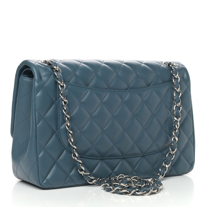Chanel Lambskin Quilted Jumbo Double Flap Turquoise 2 of 10