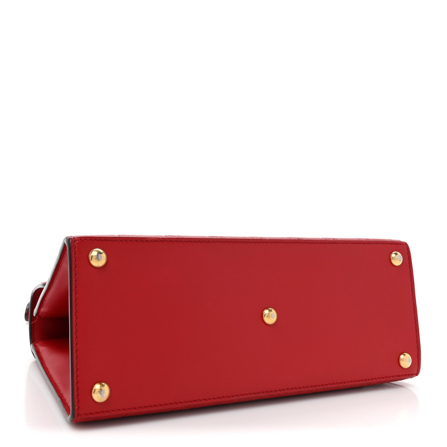Gucci Guccissima Signature Small Padlock Top Handle Bag Hibiscus Red 3 of 11