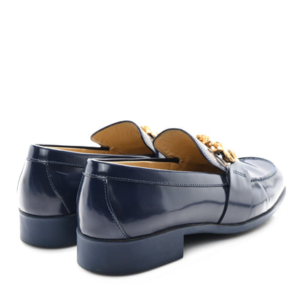 Bottega Veneta Glossy Calfskin Monsieur Loafers 40.5 Navy Blue 5 of 9