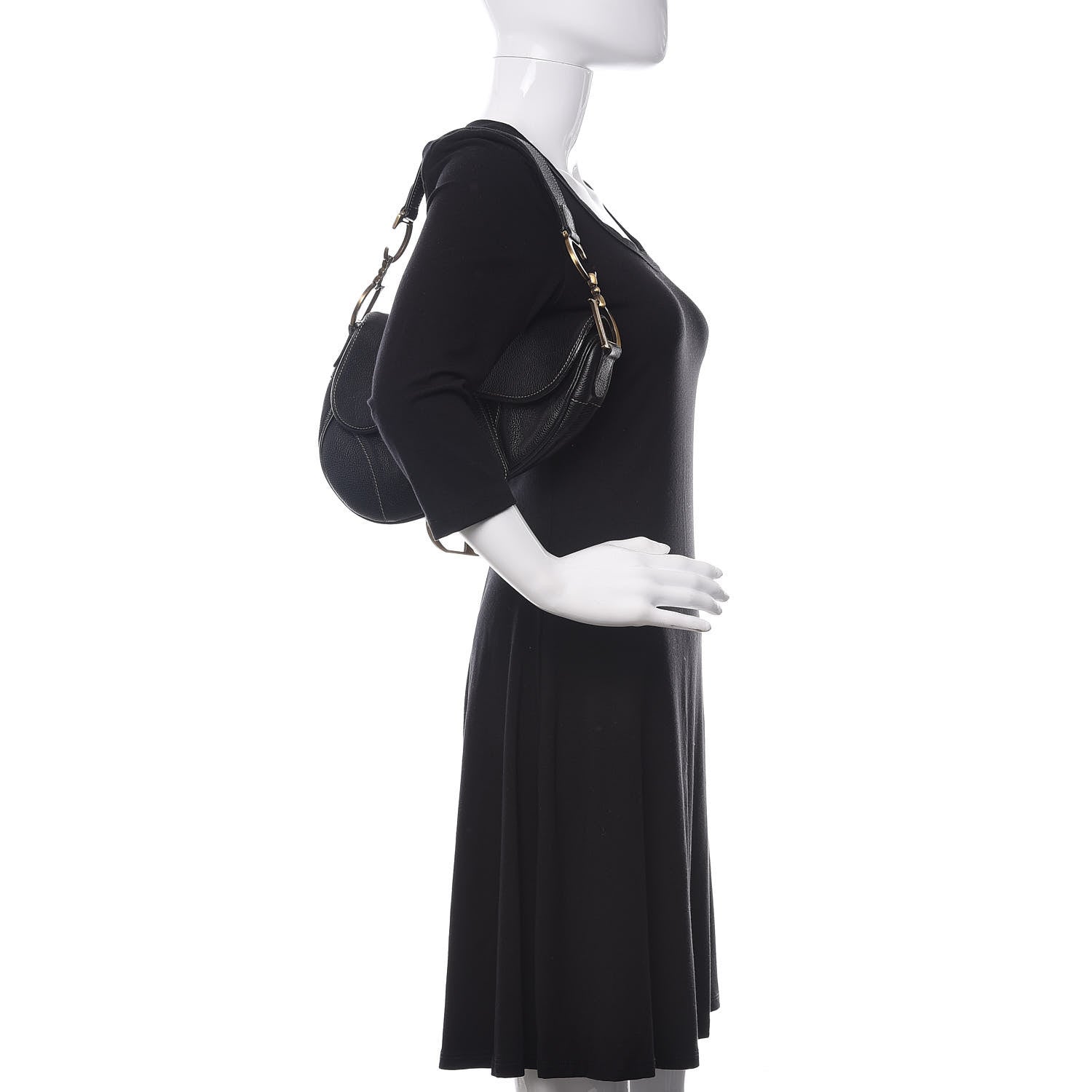 Christian Dior Calfskin Saddle Bag Black 2 of 14