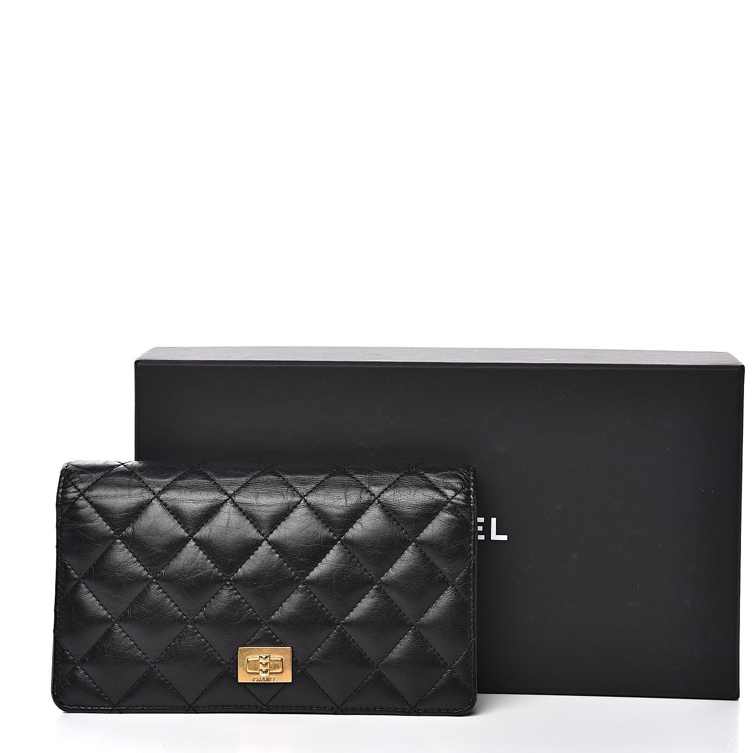 Chanel Aged Calfskin Quilted Reissue Yen Wallet Black 13 of 13
