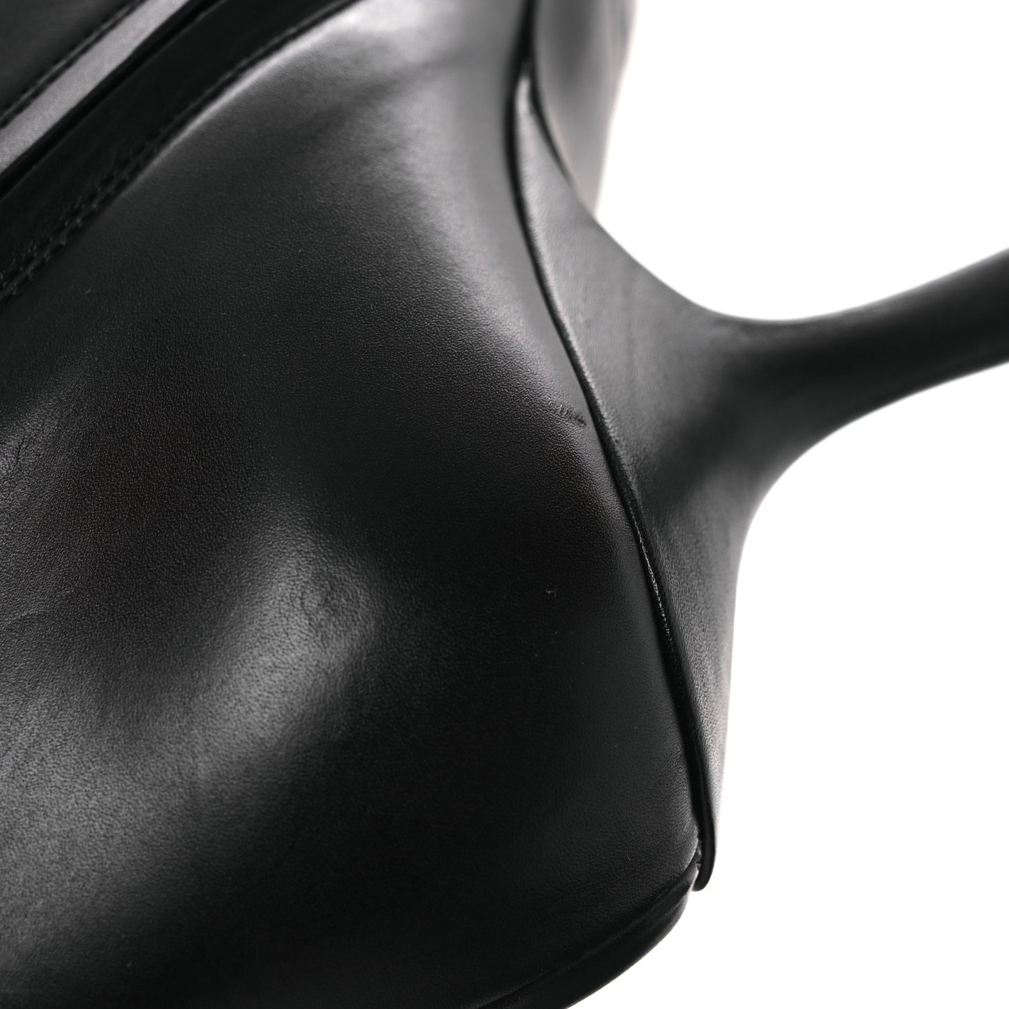 Shiny Calfskin BB Knife Booties 38 Black Gold