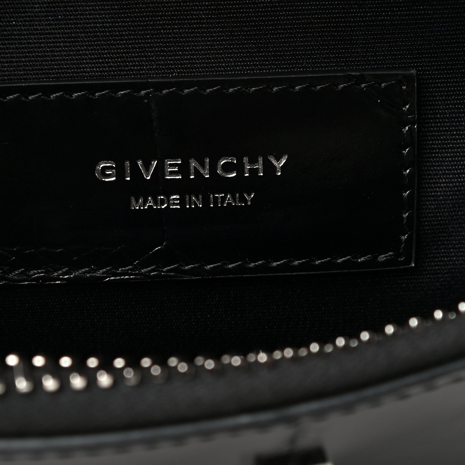 Givenchy Calfskin Crocodile Embossed Antigona U Crossbody Bag Black 7 of 12