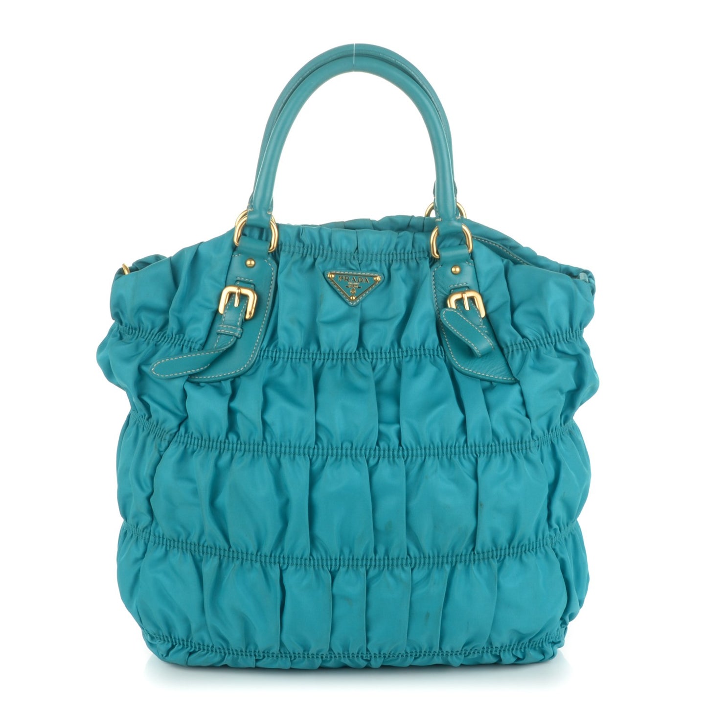 Tessuto Nylon Gaufre Tote Turchese
