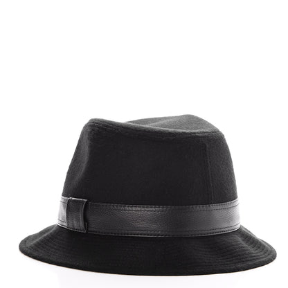 Hermes Cashmere Deerskin Hat 58 Black 3 of 7