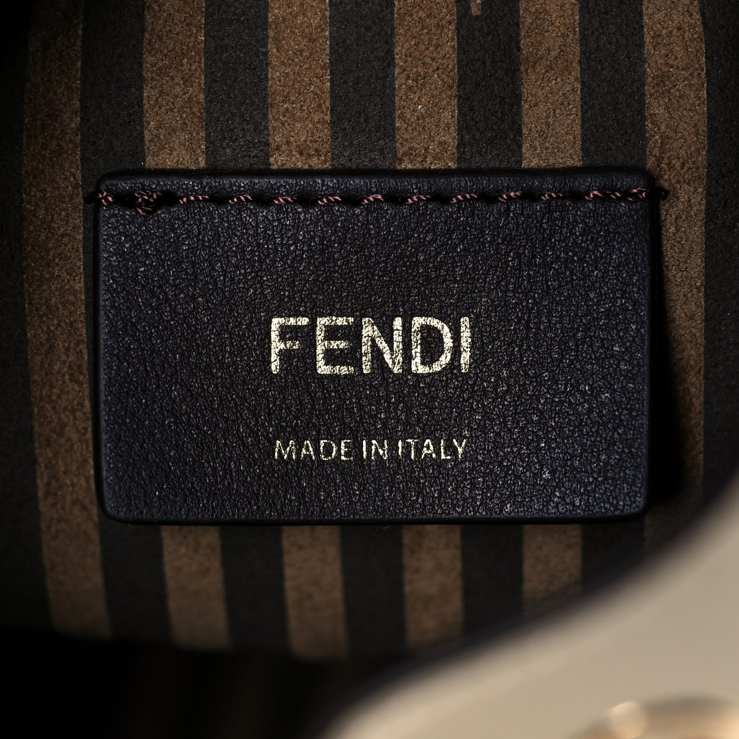 Vitello King F is Fendi Logo Debossed Metal Stitch Mini Mon Tresor Bucket Bag Pergamena