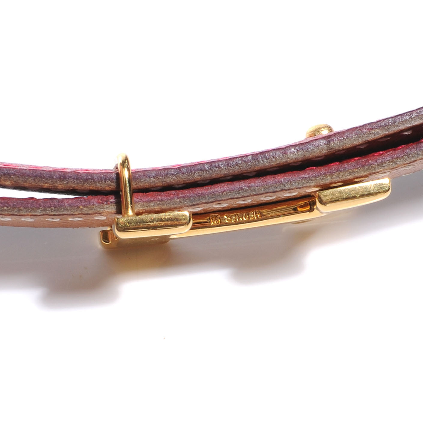 Courchevel Reversible Polished Constance 18mm H Belt 70 Gold Rouge