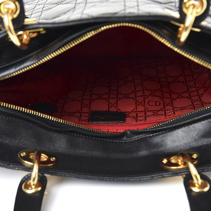 Christian Dior Lambskin Cannage Large Lady Dior Black 4 of 9